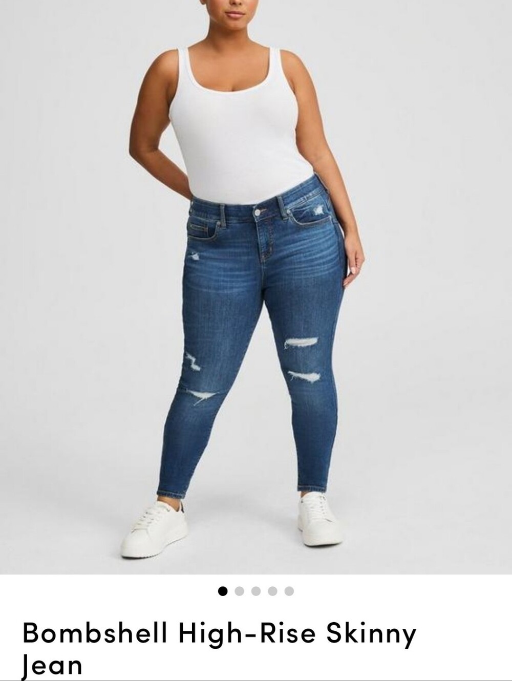NWT, Torrid Dark Blue Distressed High-Rise BOMBSHELL Skinny Jeans